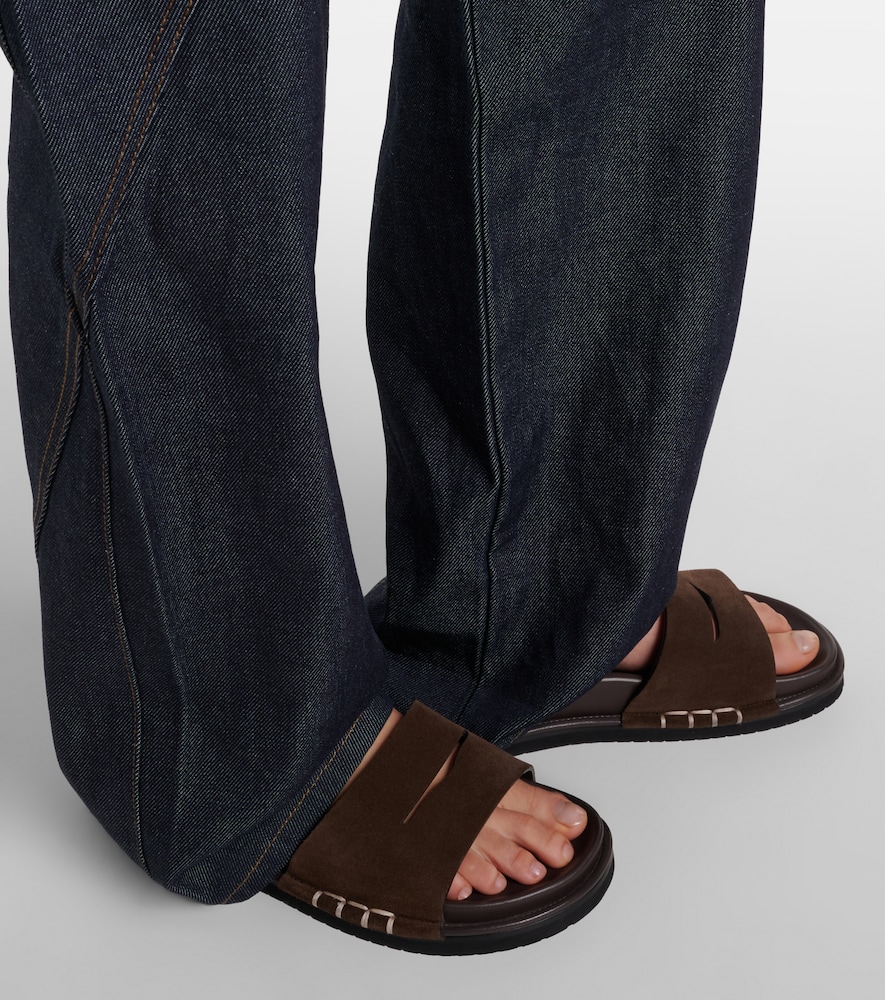 Suede Slides