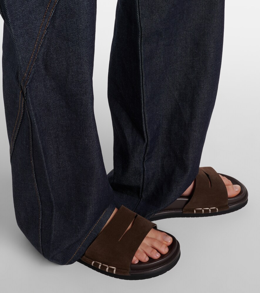 Suede Slides