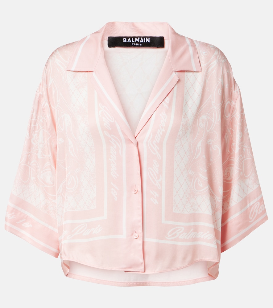 Balmain Printed twill pajama shirt