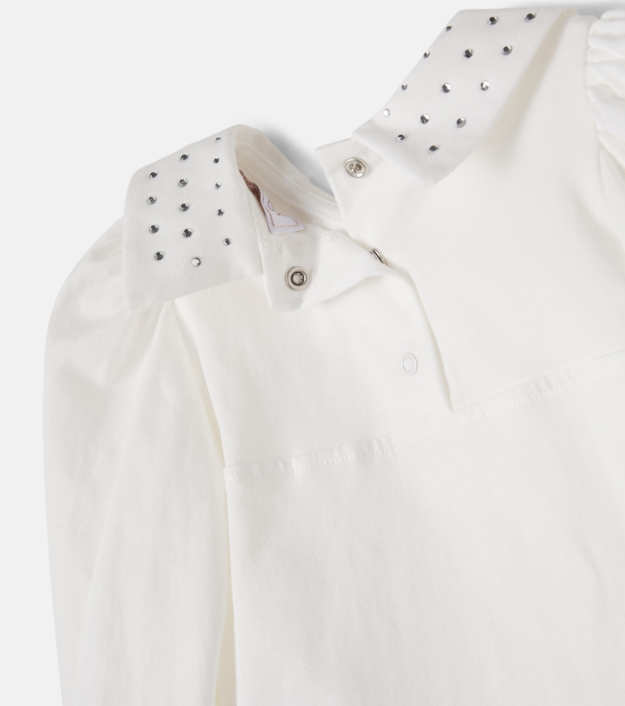  Monnalisa Monnalisa Baby Embellished Cotton Bodysuit 