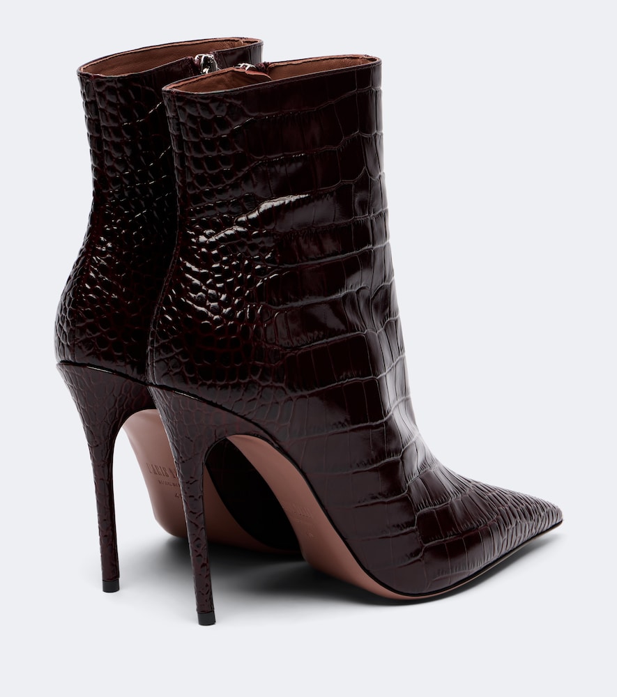 Vera Croc-Effect Ankle Boots