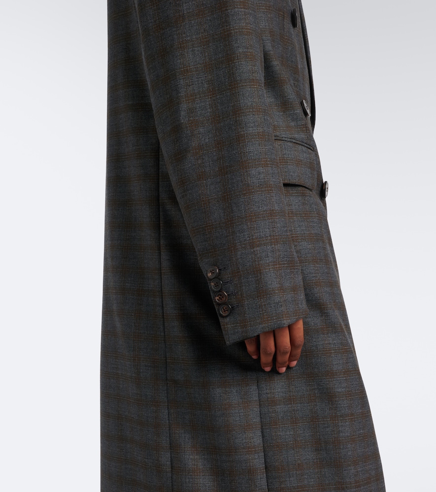 Checked Double-Breasted Coat