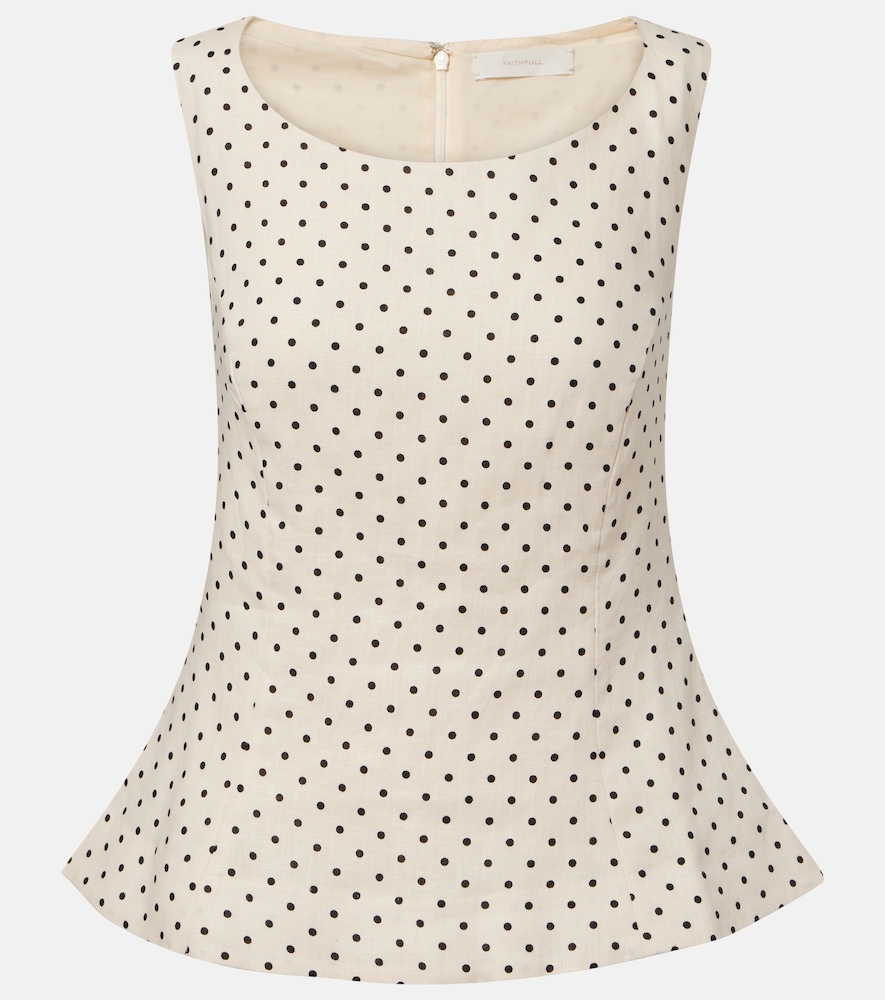 Faithfull Top Iria en lin pois 210 €