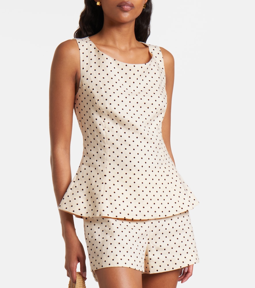 Faithfull Iria polka-dot linen top
