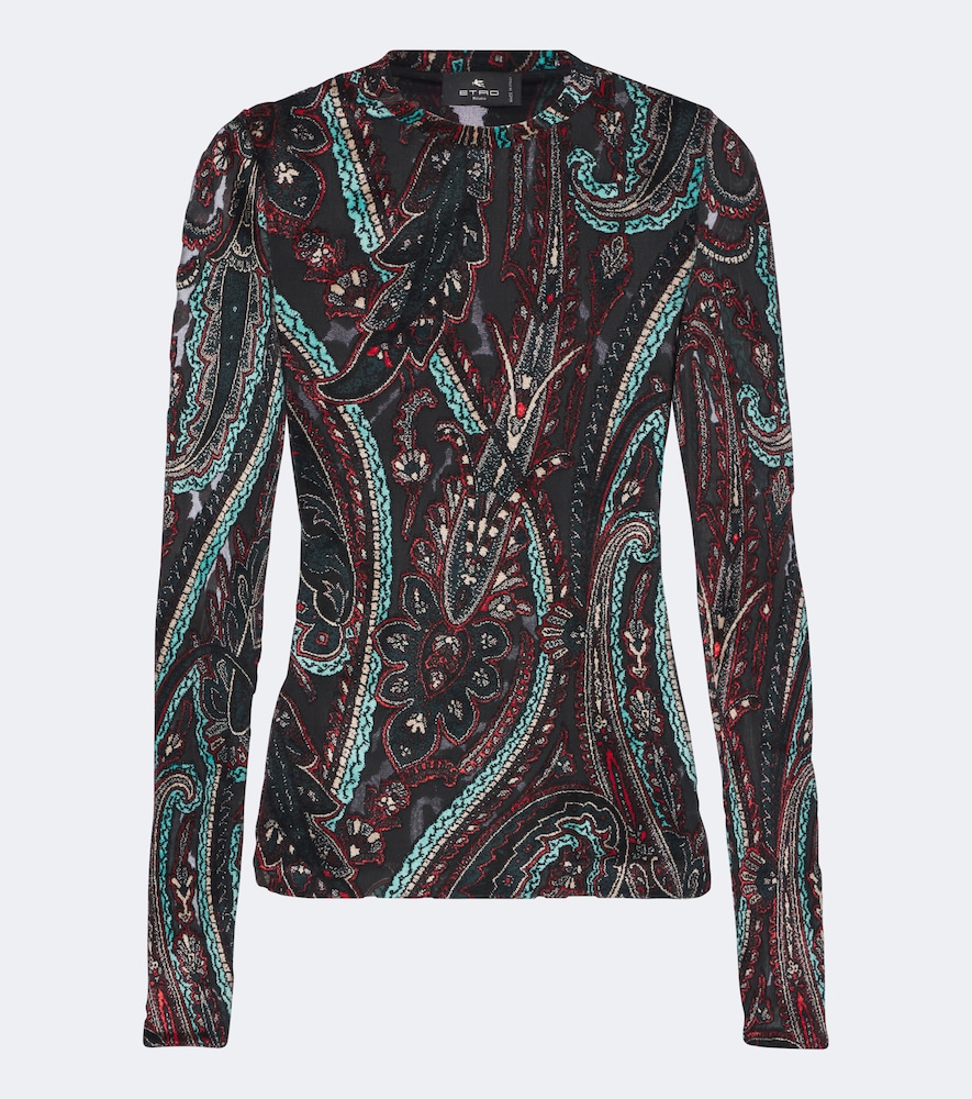 Top con stampa paisley e patch