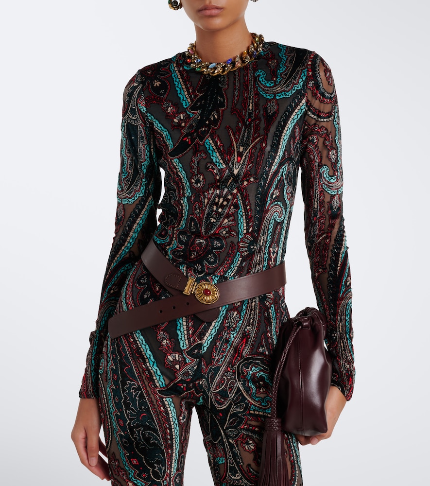 Patch-Appliqué Paisley Top