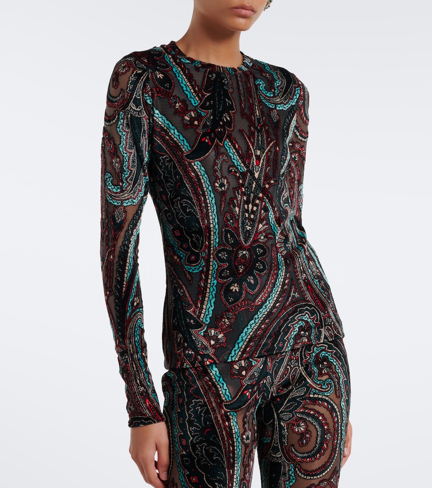 Patch-Appliqué Paisley Top