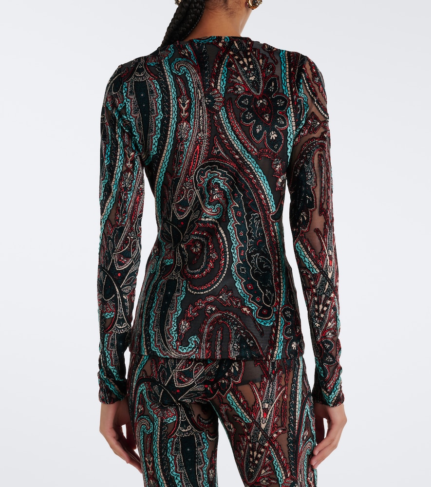 Patch-Appliqué Paisley Top