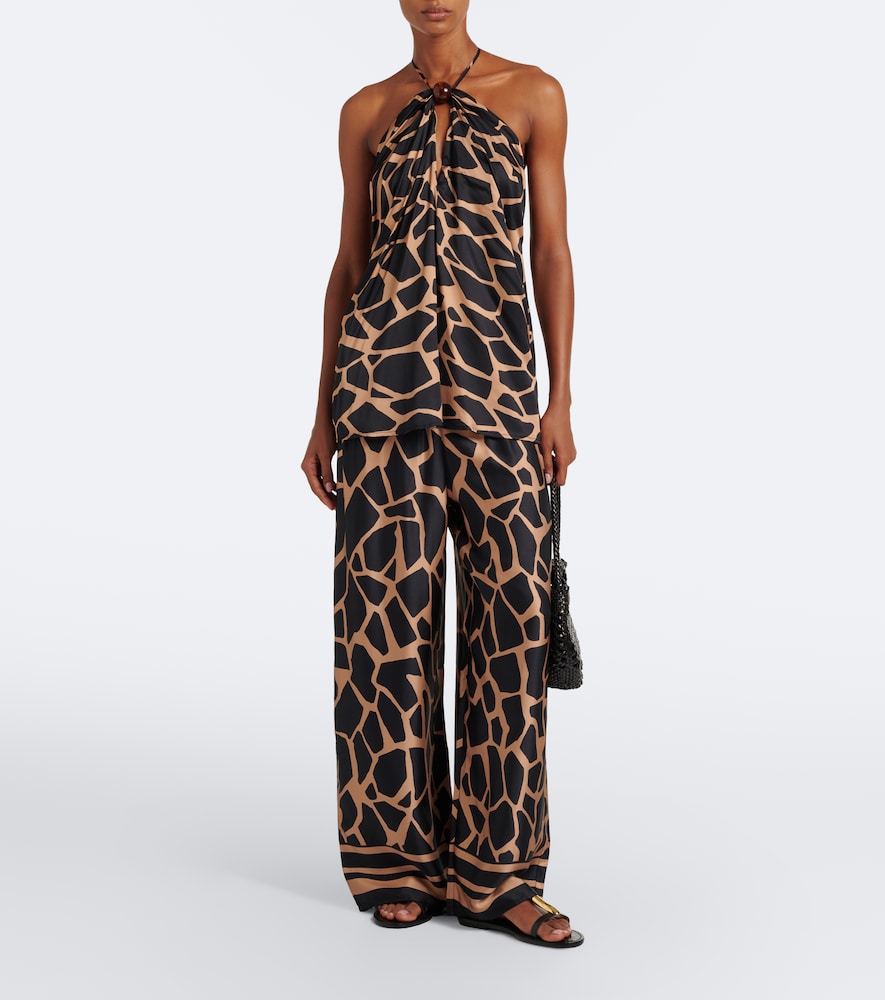 Animal-Print Halterneck Top