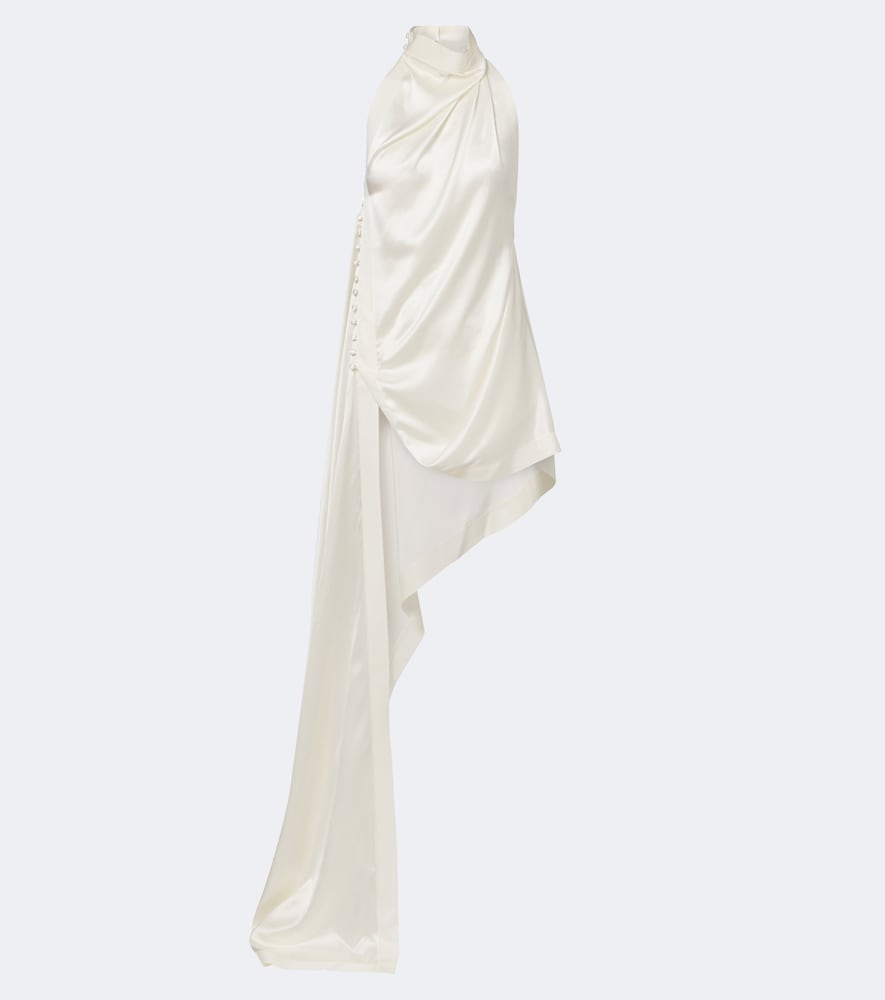 Danielle Frankel Bridal Maude Silk Crêpe Back Satin Top In Animal Print