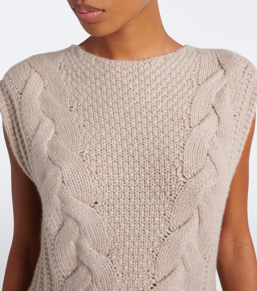 Signy Cable-Knit Peplum Cashmere Top