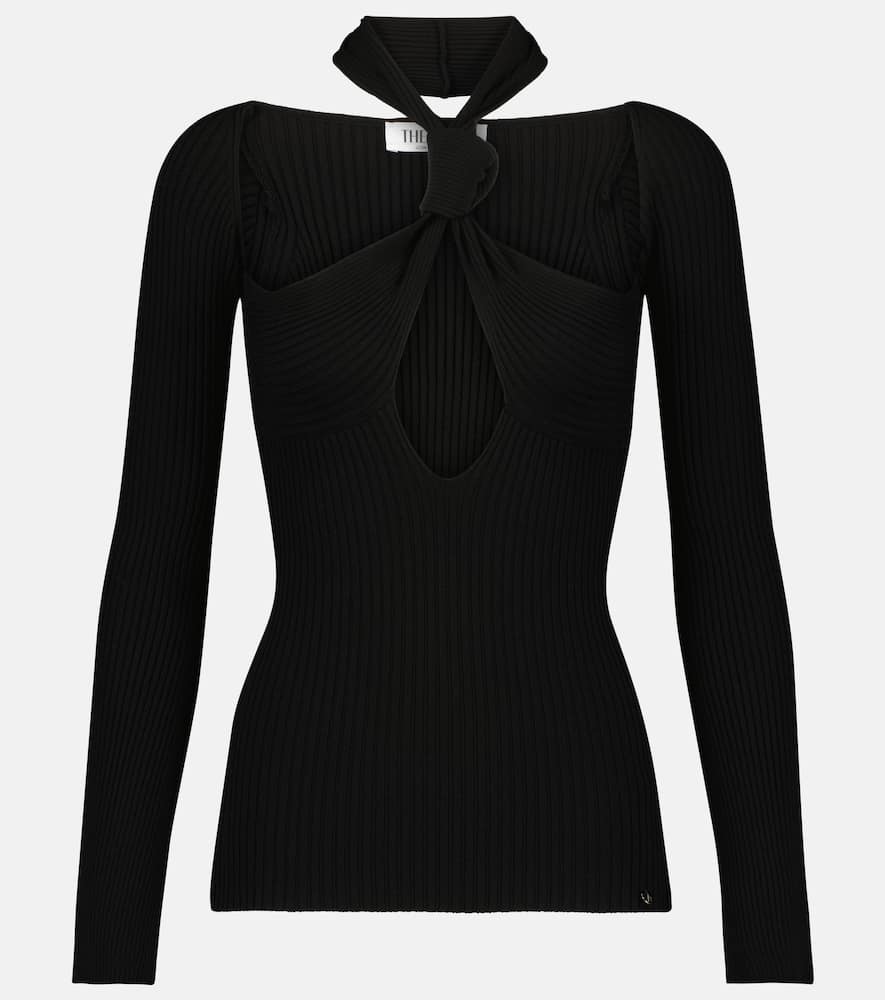 The Attico Halterneck cutout ribbed top