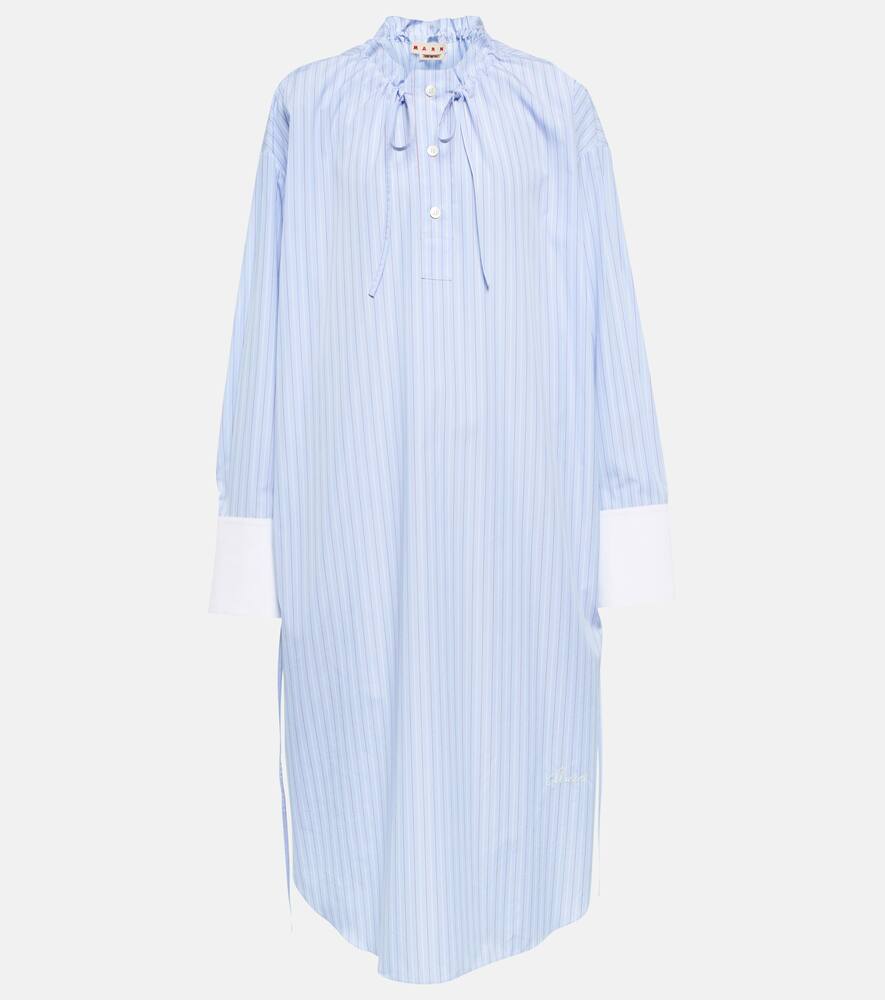 Marni Pinstriped cotton shirt dress