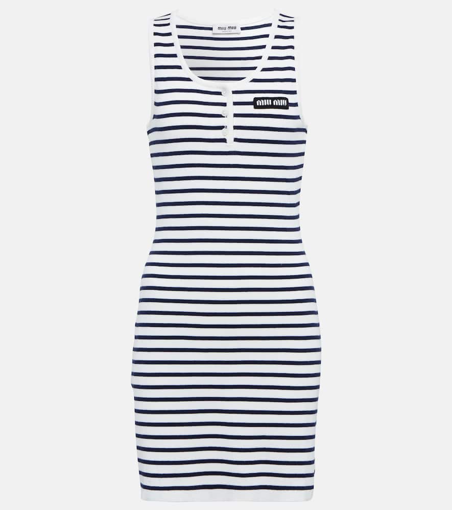 Miu Miu Striped cotton knit minidress