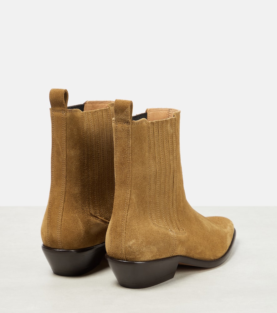 Shop Isabel Marant Delena Suede Ankle Boots In Taupe