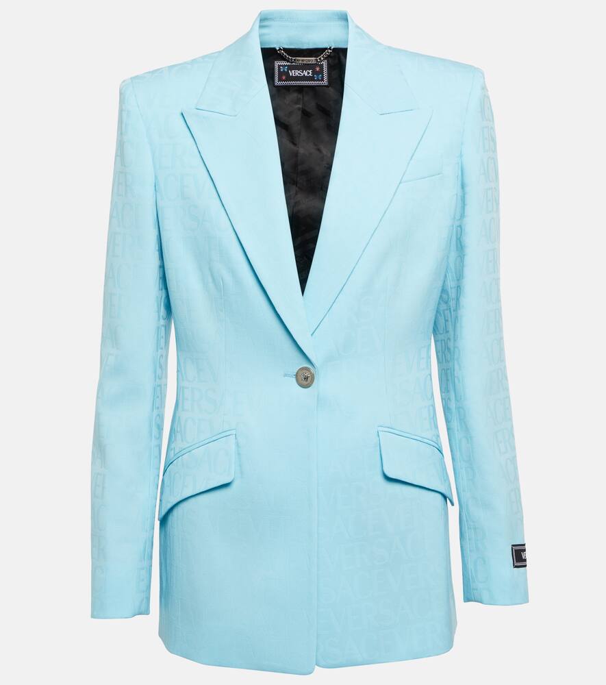 Versace Logo-jacquard wool blazer