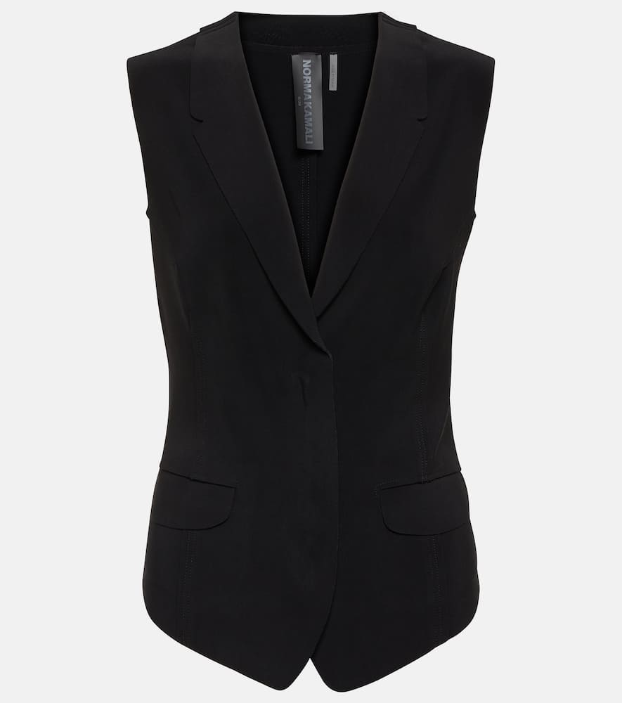 Shop Norma Kamali Single-breasted Vest In Black