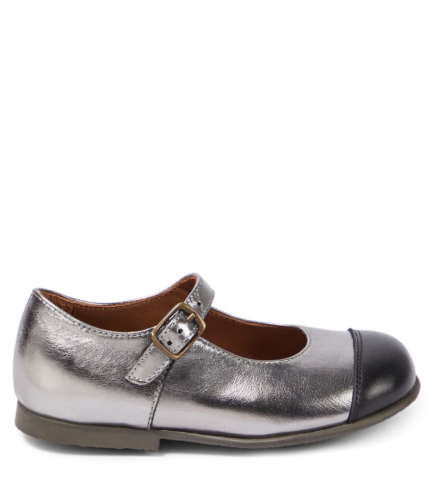 Shop Pèpè Metallic Leather Ballet Flats In Multicoloured