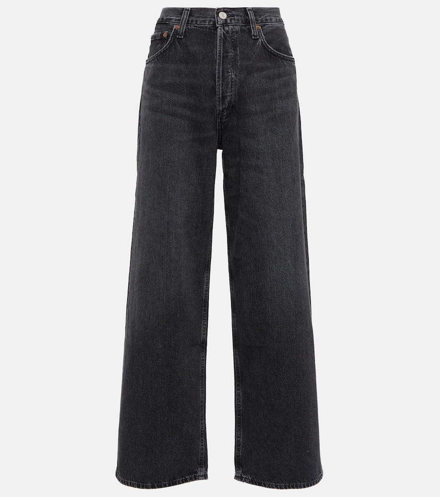Agolde Low Slung Baggy Low-Rise Cotton Jeans Black Size 30 Women's