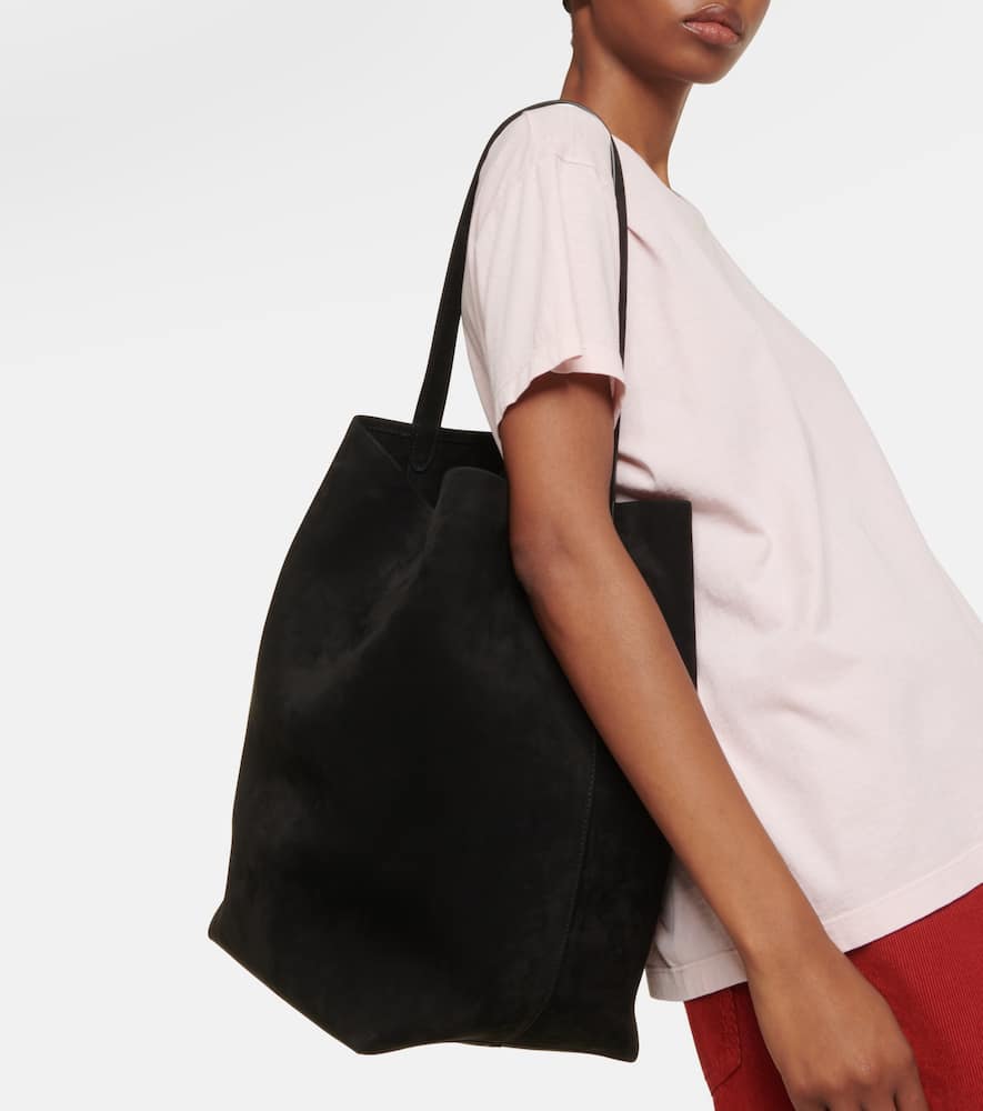 Shop The Row N/s Park Large Suede Tote Bag In Black