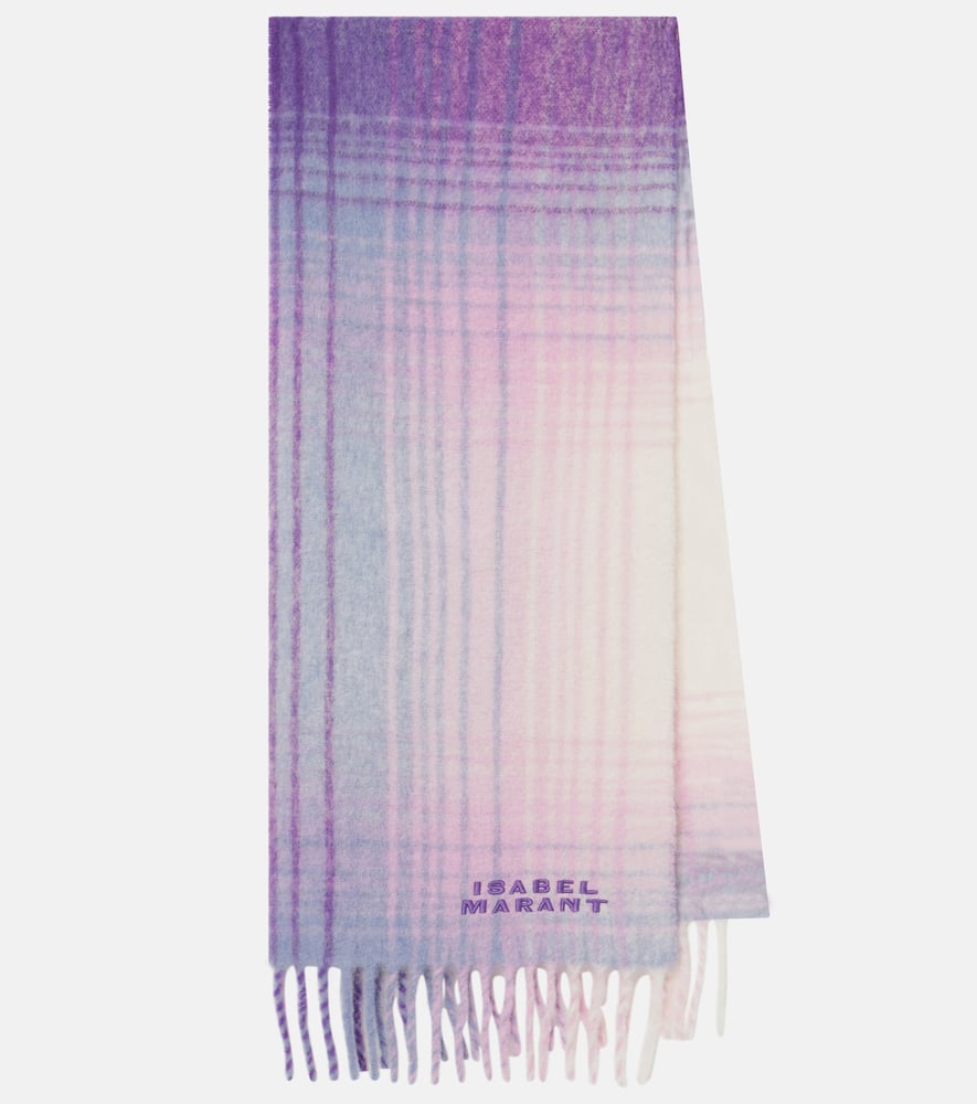 Isabel Marant Firny checked wool-blend scarf