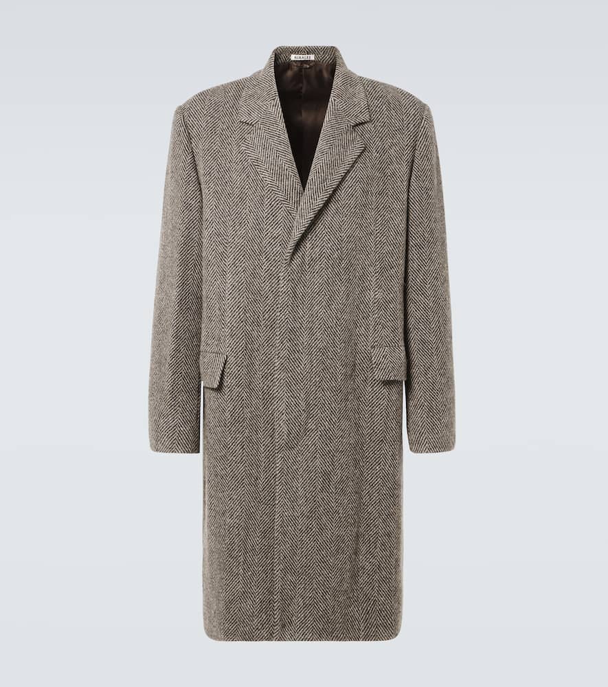 Auralee Herringbone wool and alpaca tweed coat