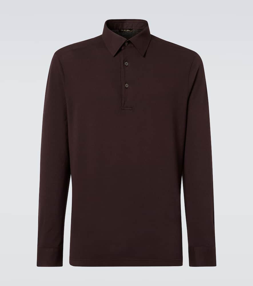 Loro Piana Cotton Pique Polo Shirt In Brown