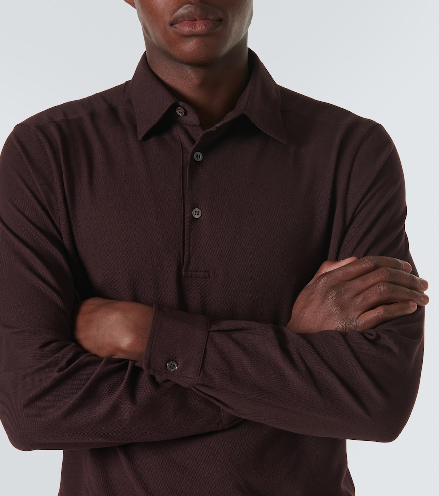 Loro Piana Cotton Pique Polo Shirt In Brown