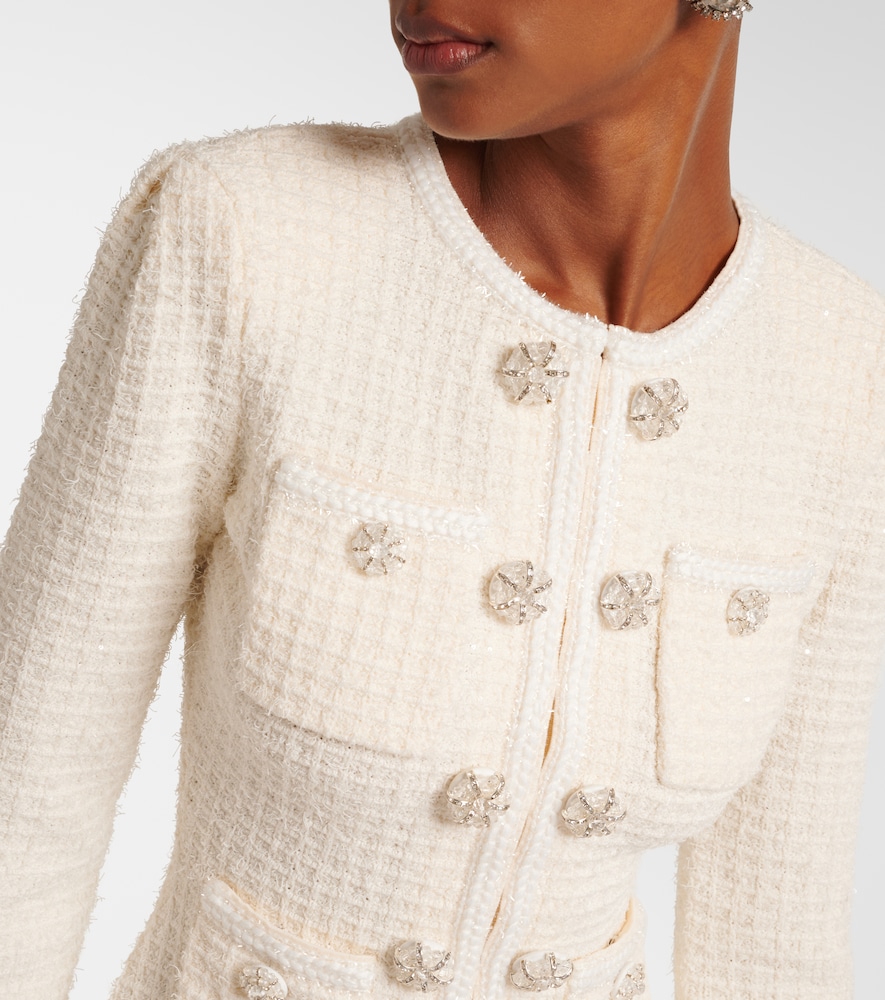  Self-portrait Self-portrait Embellished Waffle-knit Minidress 