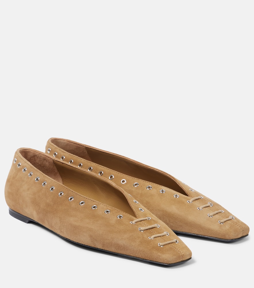 Suede ballet flats