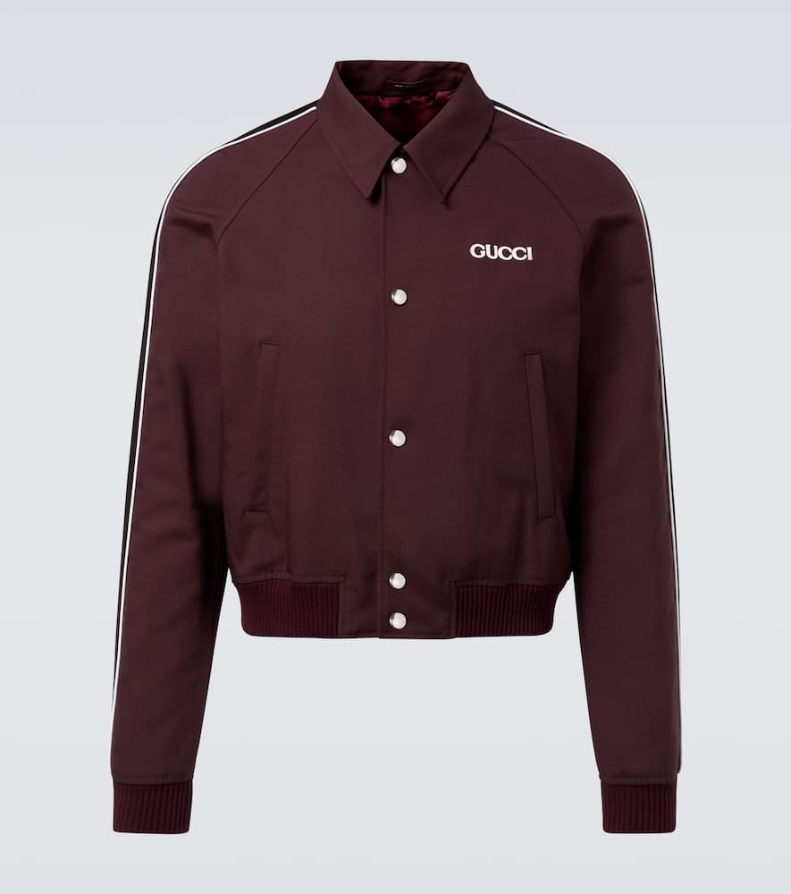 Logo wool-blend blouson