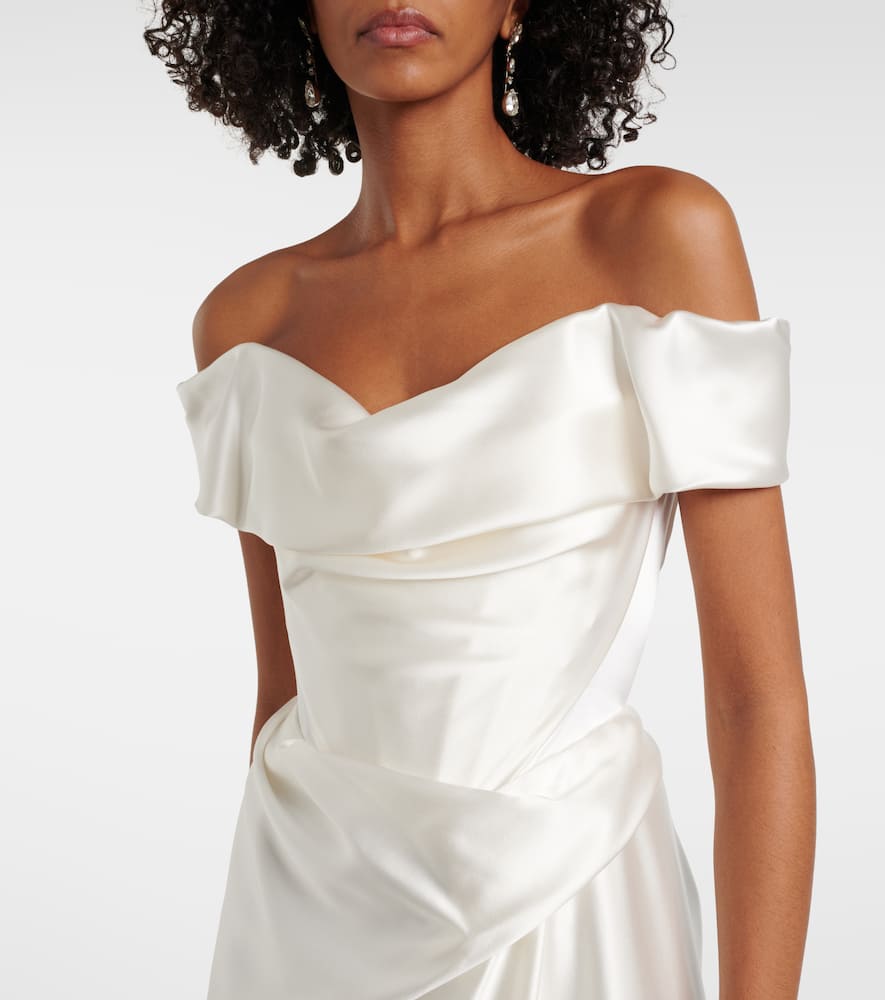 Vivienne Westwood Bridal Mabel Off-shoulder Silk Satin Gown In White