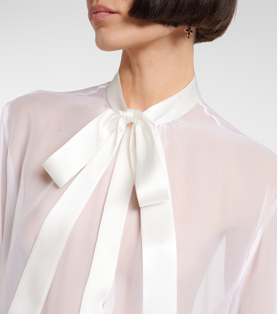 Dolce&Gabbana Bow-Detail Silk Chiffon Shirt