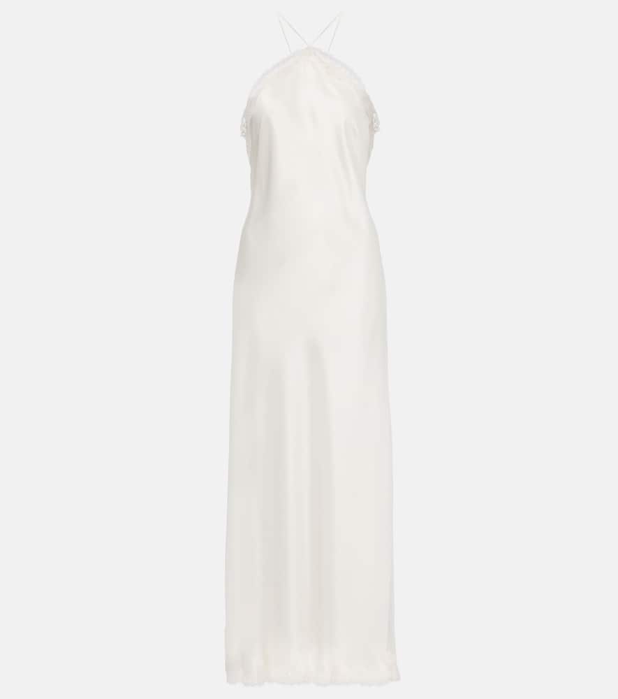 Bridal Harlan lace-trimmed satin slip dress
