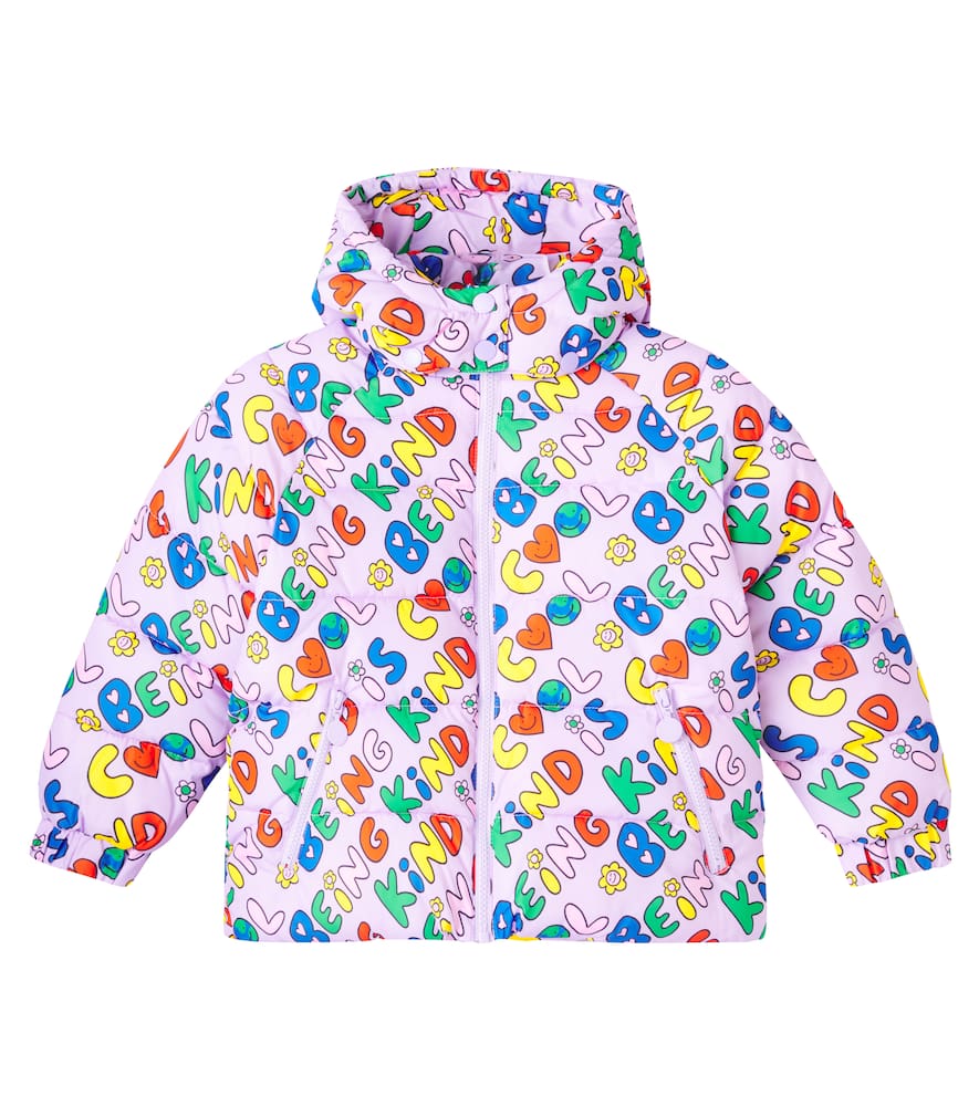 Stella Mccartney Printed Puffer Jacket In Blue