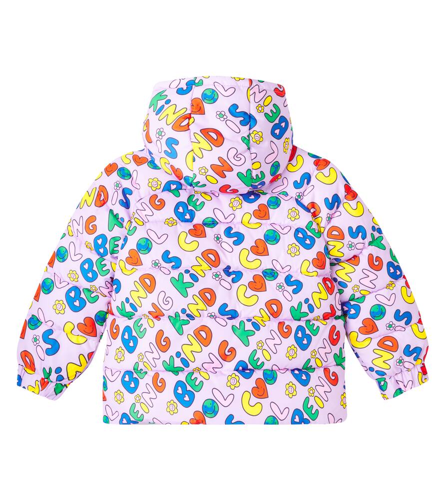 Stella Mccartney Printed Puffer Jacket In Blue