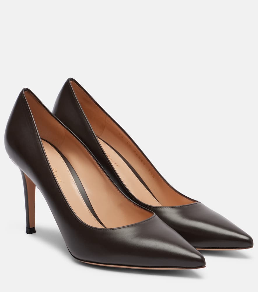 Gianvito Rossi Gianvito 85 Vitello Leather Point-toe Pumps In Brown