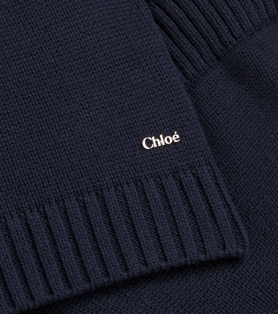  Chloe Kids Chloé Kids Abito In Cotone E Lana Con Cappuccio 