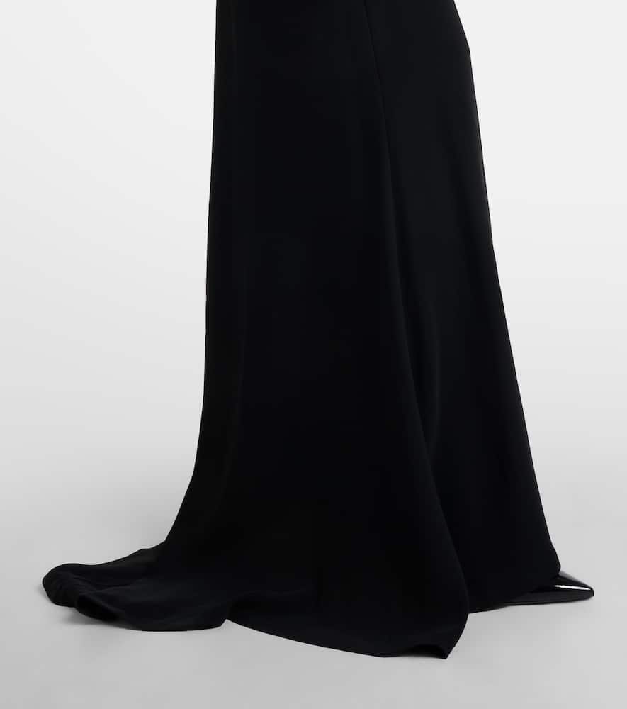 Costarellos Dellana Crystal-embellished Long-sleeve Maxi Dress In Black