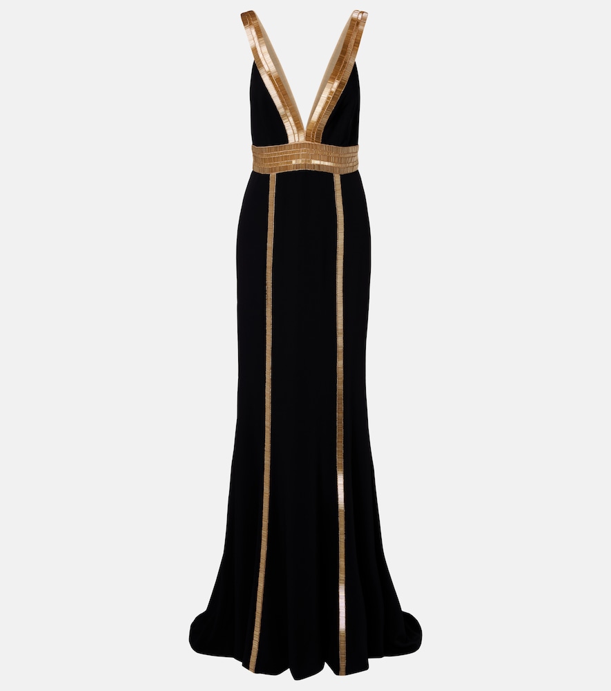 Costarellos Embellished crêpe gown