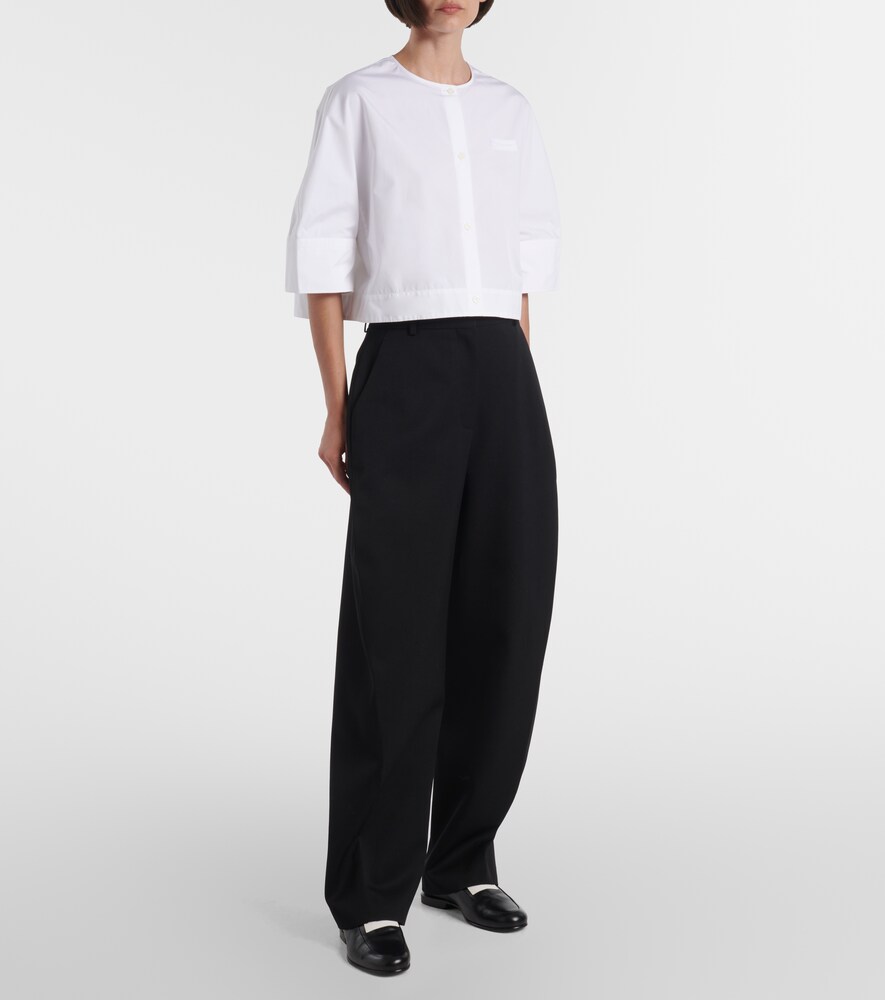 Givenchy Logo cropped cotton poplin shirt