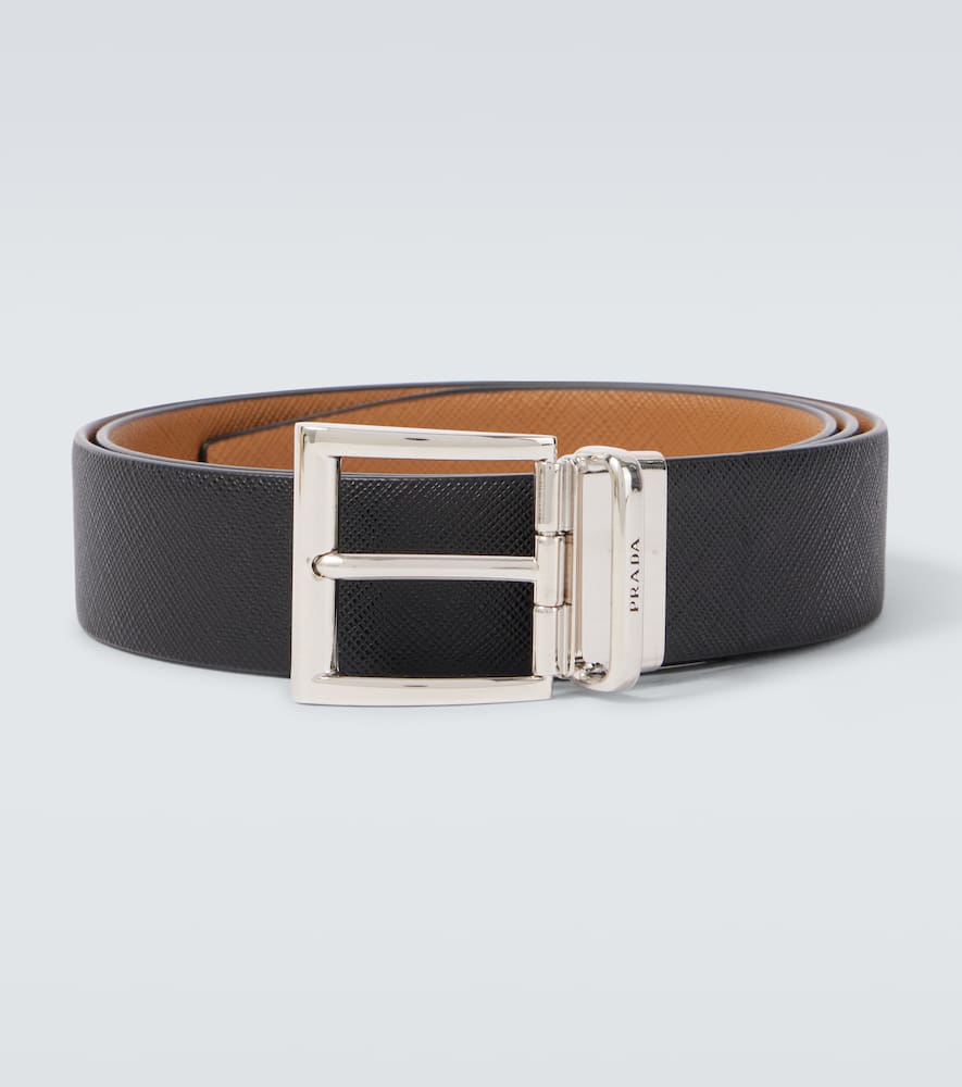 Saffiano reversible leather belt