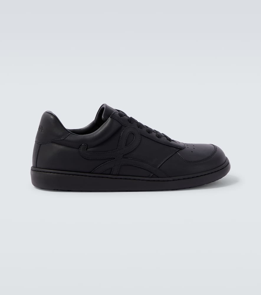Loewe Jambo Logo-detail Leather Sneakers In Black