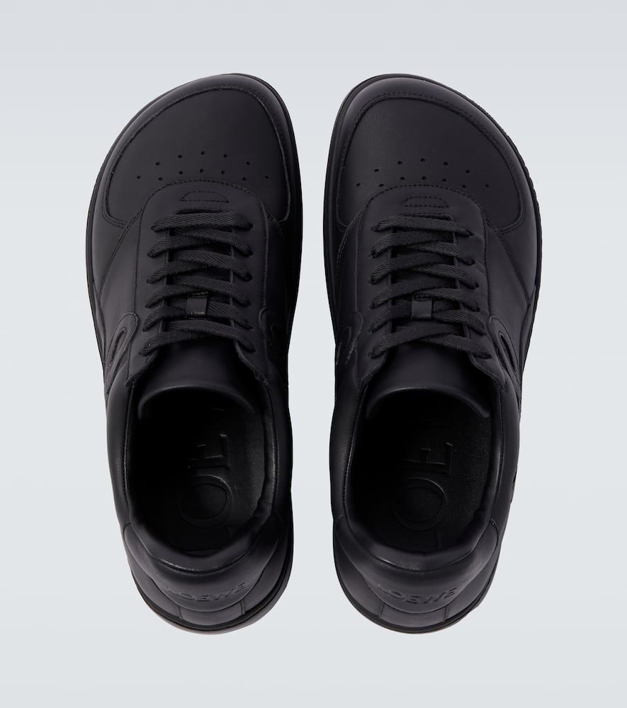 Loewe Jambo Logo-detail Leather Sneakers In Black
