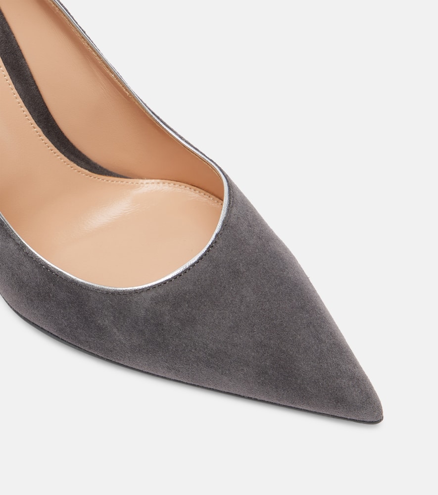Gianvito Rossi Suede Pointed Toe Pumps In Gray