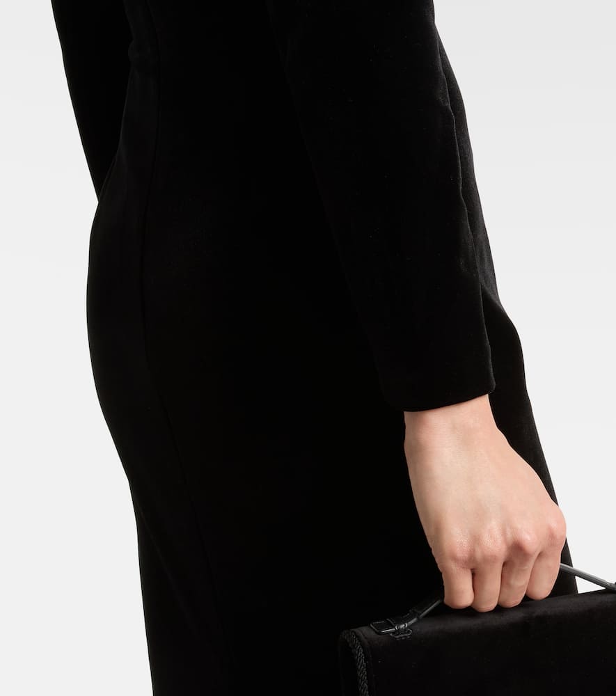 Roland Mouret Embellished Velvet Gown In Black