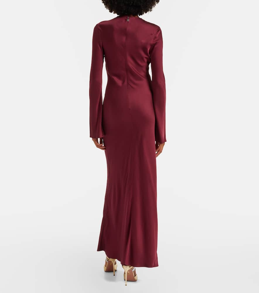 Rotate Birger Christensen Signe Satin Gown In Burgundy