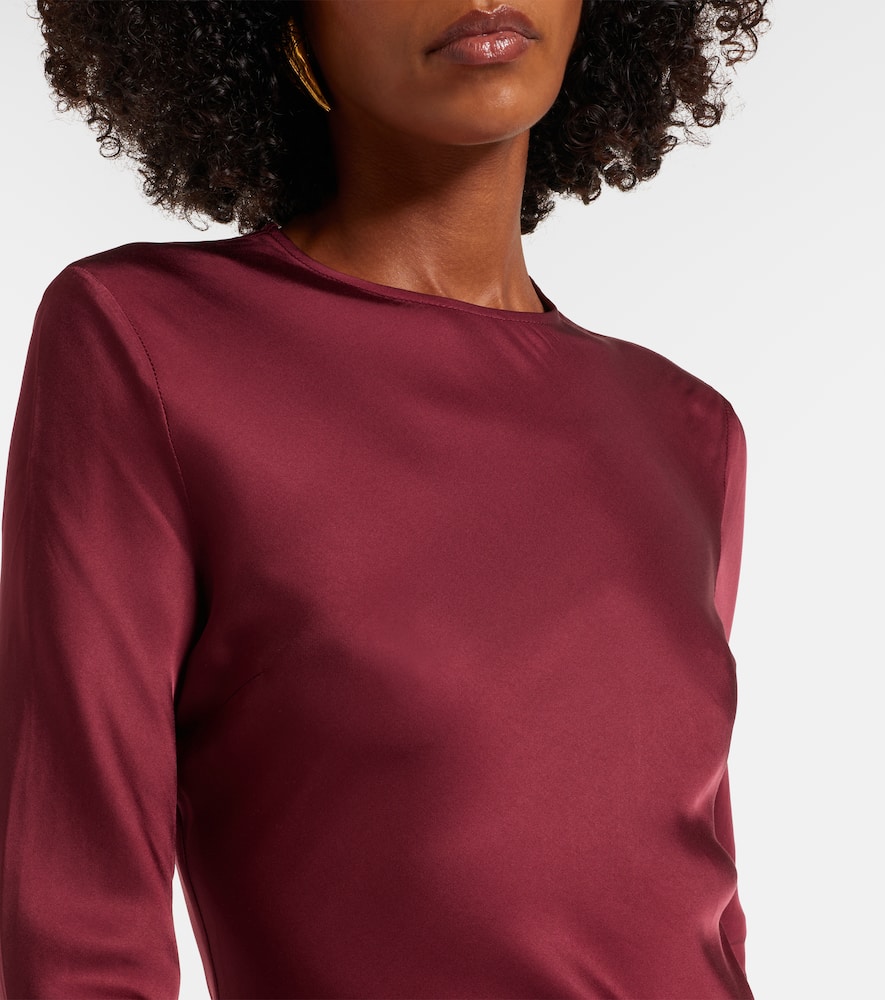 Rotate Birger Christensen Signe Satin Gown In Burgundy
