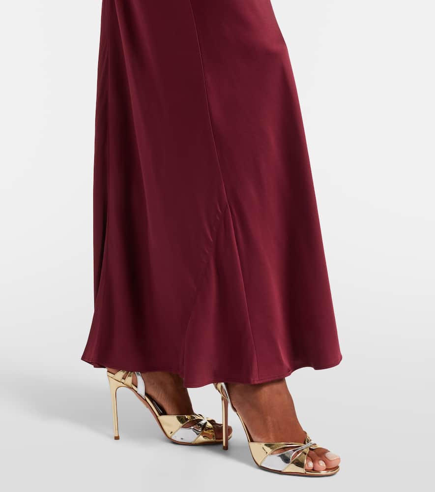 Rotate Birger Christensen Signe Satin Gown In Burgundy