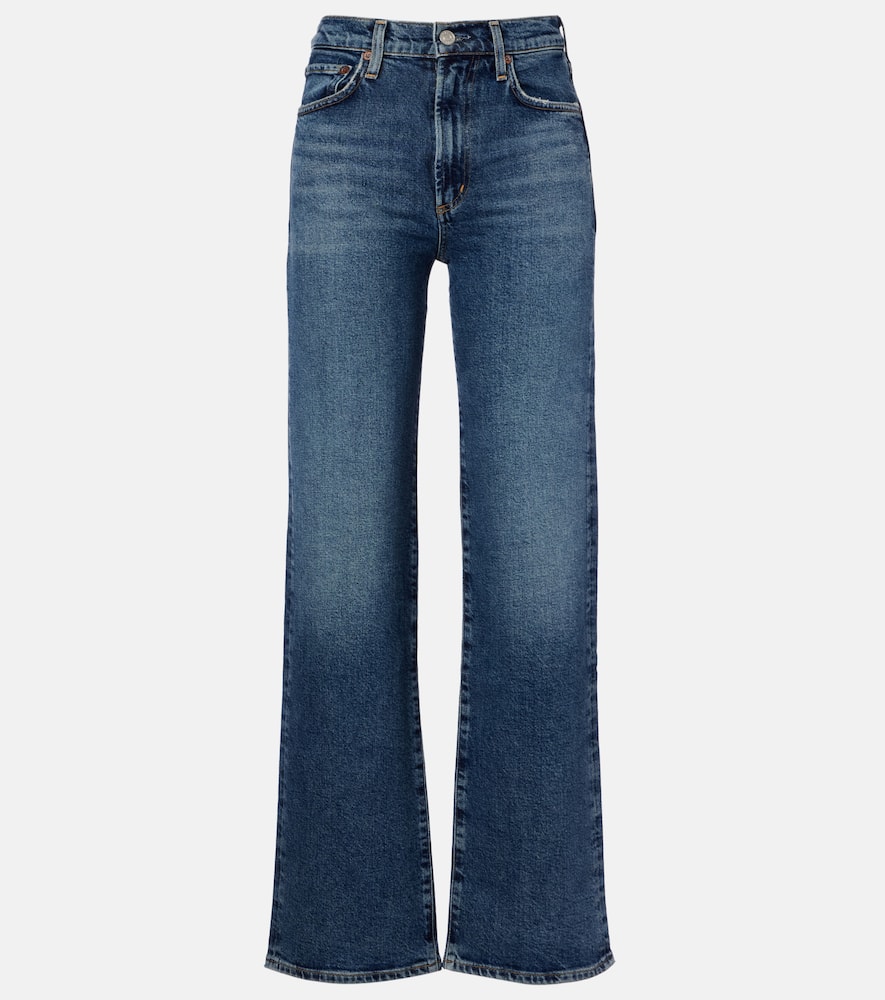 Agolde Harper Mid-rise Straight Jeans In Blue